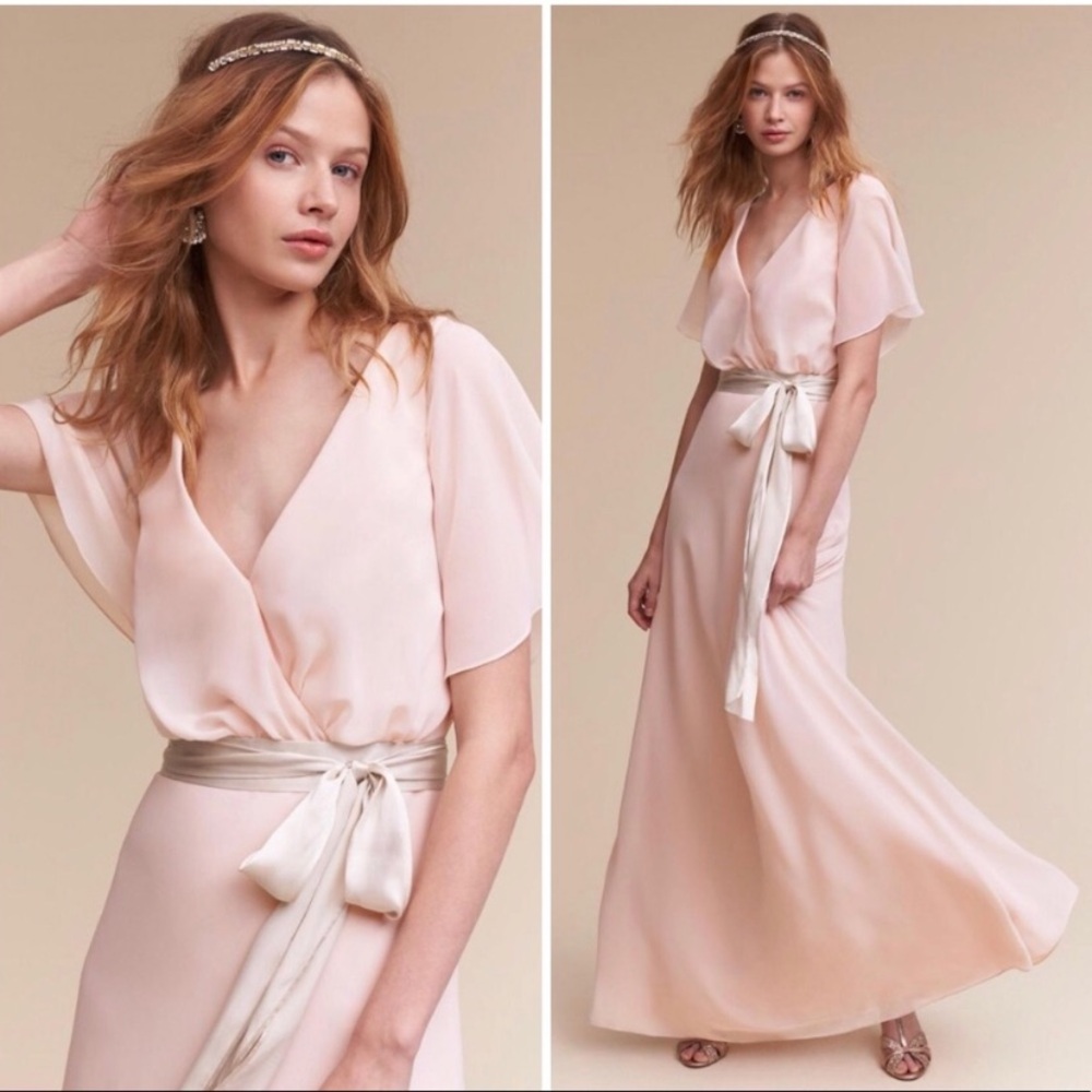 BHLDN Anthropologie Elegant Pink Blush Dress
